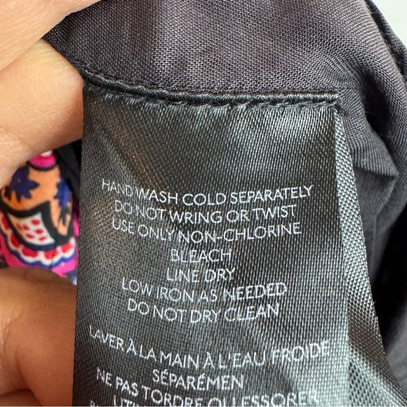 Anthropologie Black and Pink Paisley Mini Dress - Picture 10 of 14